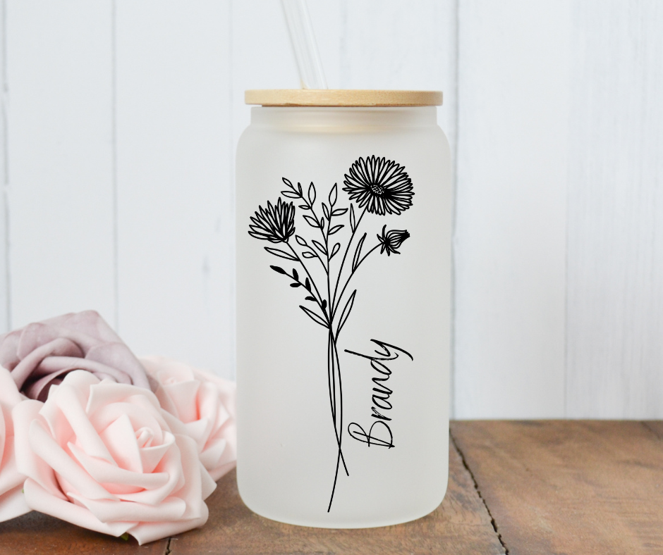 Frosted Glass September Birth Flower