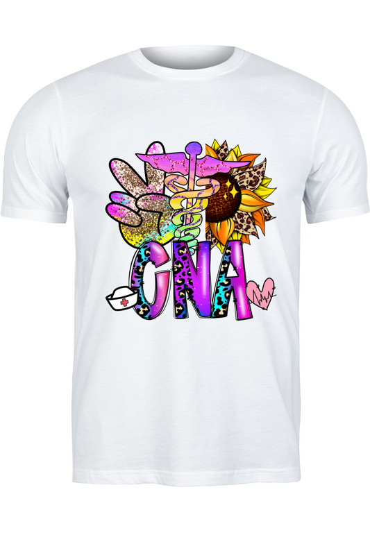 CNA T-shirt Peace, Love, and Sunflower's
