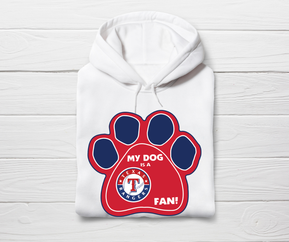 Texas Rangers Sweater Hoodies - Dog Paw Fan